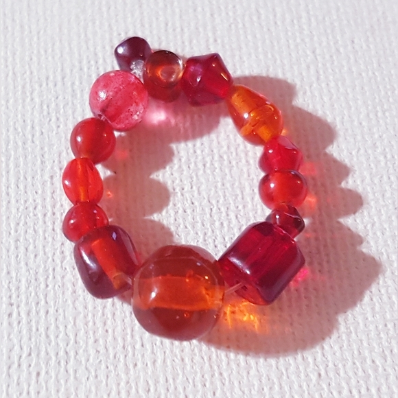 Red Scarf Women's Ring Handmade Jewelry s8-9 NEW - Picture 8 of 13